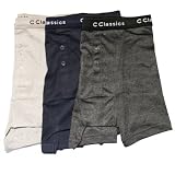 Special Offer: Mens Button Fly Boxers With Elasticated Waistband Underwear (Pack of 6)