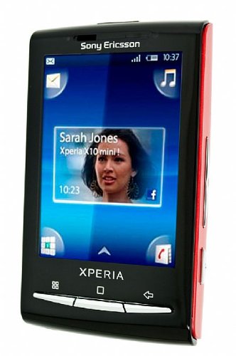 Sony Ericsson XPERIA X10 Mini E10i Unlocked Smartphone with 5 MP Camera, Android OS, GPS, Wi-Fi and Bluetooth–International Version with Warranty (Black/Red)