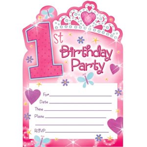 1st Bday Princess Invitation