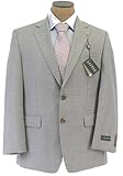 IMAGE OF Ralph Lauren Mens 2 Button Pleated Light Gray Sharkskin Wool Suit- Size 42S