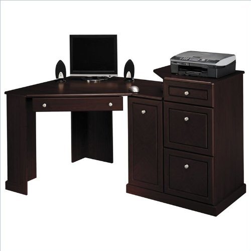 Bush Furniture Birmingham Home Office Corner Wood Computer Desk in Harvest Cherry