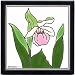 FLOWER-TRIVETS-WALL PLAQUES-LADY SLIPPER TILE by Besheer Art Tile, Bedford, New Hampshire, U.S.A.
