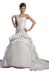 One Shoulder Mermaid Dropped   Waistline Satin/Taffeta  Dress