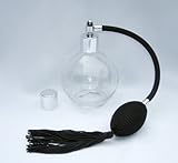 4.33 oz. (128 ml) Round Glass Perfume Bottle With Black Antique Style Sprayer Top with Tassle - Emp