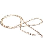 Goodlucky365 55" DIY 8mm Width Light Gold Plated Metal Iron Flat Chain Strap Handbag Chains Accessories Purse Handles Clutch Straps Shoulder Cross Body Replacement Straps 55 Inches