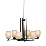 kitchen pendent lights:Kichler Lighting 3898OZ Eileen 6-Light Island Fixture, Olde Bronze with Umber-Etched Glass