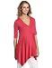 Maternal America Women's Maternity Handkerchief Hem Top, Fuchsia, Large
