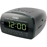 Coby CRA68BLK Digital AM/FM Dual Alarm/Clock Radio, Black