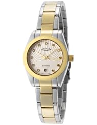 Womens Diamond Silver Textured Dial Stainless Steel