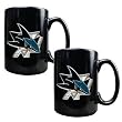 San Jose Sharks 2pc Black Ceramic Mug Set - Primary Logo NHL Hockey