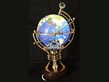 14 Illuminated Blue GEMSTONE GLOBE with GOLD Stand