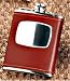 Cheval Tan 6oz Captive Top Traditional British Handmade Hip Flask