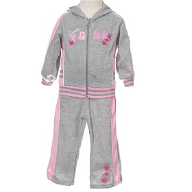 Infant Baby Girls Clothes Grey Rose Jogging Suit Outfit Girl 12-24M