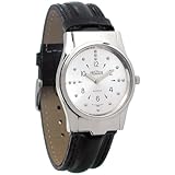 Reizen Mens Braille Watch Chrome Leather Band