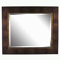 Contemporary Beveled Mirror - Mahogany/ Gold (22x28")