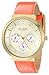 kate spade new york Women's 1YRU0538 Metro Grand Gold-Tone Stainless Steel Watch with Coral Leather Band