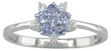 14KW Tanzanite and Diamond Flower Ring