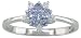 14KW Tanzanite and Diamond Flower Ring - 6.5