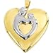 Yellow Gold Filled Heart Mother and Child Locket by Janel Russell