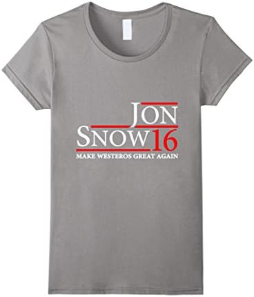 Women's Jon snow 16 make westeros great again t shirt Small Slate