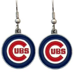 MLB Dangling Earrings - Chicago Cubs Logo