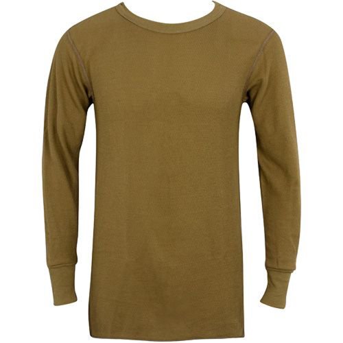 Indera Icetex Performance Crewneck Base Layer, Thermal Long-Sleeve, Men Khaki