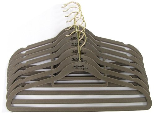 9) HAAN Flocked Non Slip Shirt/Pant Clothes Hangers NEW