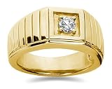 0.35 CTW Men's Diamond Ring in 18K Yellow Gold