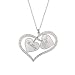 Double Heart Personalized Couples Name Pendant in 14K White Gold