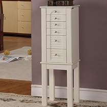 Winston Five Drawer Jewelry Armoire in White Winston Five Drawer Jewelry Armoire in White