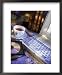 Laptop Computer, Cd-Rom, Cup of Tea, and Books Framed Art Poster Print by Eric Kamp, 18x22