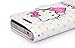 Hello Kitty & Love Wallet Style Leather Case With Magnetic Flip For iPhone 4 and 4S WHITE