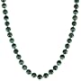 14k Yellow Gold 8mm Malachite Bead Necklace, 17"