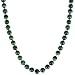 14k Yellow Gold 8mm Malachite Bead Necklace, 17"