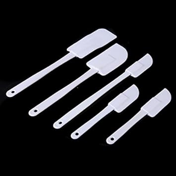 【クリックで詳細表示】5ピースクリームバタースクレーパープラスチックDIYベーキングツールを貼り付け： ホーム＆キッチン