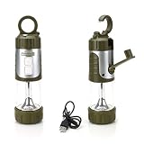 NIGHTLUX FL2 42 Lumen Camping Lantern and 13 Lumen LED Flashlight with Hand Crank , USB Charging and Hanging Clip by ENHANCE - Great for Camping , Boating , Power Outages and Emergency Use