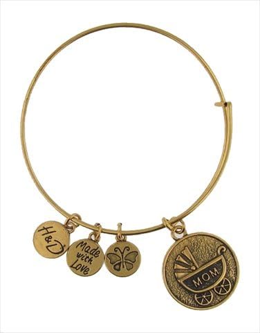 Hope And Destiny HD42-ZZ-BM-GT-BR Mom Stroller Gold Toned Charm Bracelet