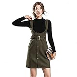 InitialG【イニシャルジー】ワンピース レディース セーター ニット 長袖 防寒 保温 厚手 ロング丈 サロペット つりスカート 2点セット Aライン 021-cryp-7177(L カーキ＋ブ