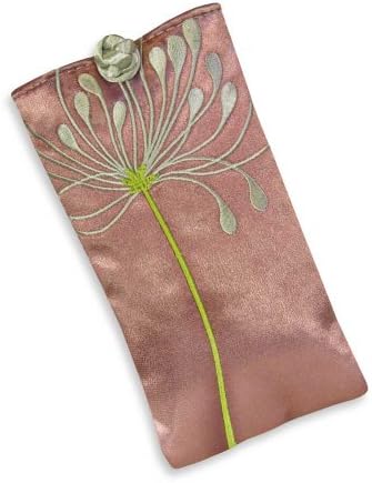 Embroidered Hyacinth Eyeglass Pouch (Simple) (Mauve)