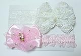 ベビー 赤ちゃん レース かわいい ヘアバンド 2個セット（オリジナルロゴ入りオーガンジー巾着袋付き）