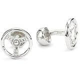 ROTENIER Novelty Sterling Silver Steering Wheel and Knob Cufflinks by ROTENIER