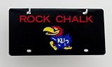Kansas Jayhawks Rock Chalk on Black License Plate