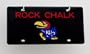 Kansas Jayhawks Rock Chalk on Black License Plate