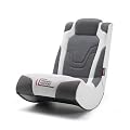 MusicRocker Modell Lightning Multimediasessel mit Stereo 2.1 Soundsystem Gamingchair grau / wei� / pink
