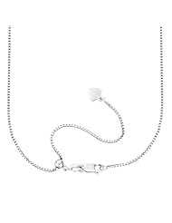 22" Adjustable Box Neck Chain in Sterling Silver