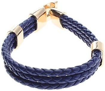 Lucky jewelry brand Single Color Cross Weave Leather Galloon Bracelet -blue