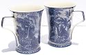 Fine China Mug - Blue Toile - Set of Two Mugs
