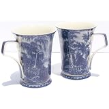 Fine China Mug - Blue Toile - Set of Two Mugs