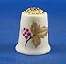 Porcelain China Thimble -- Gold Leaf & Berries with Filigree Top