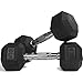 Rubber Coated Hex Dumbbell Weights Training Set w/ Rack 5 - 25 lb Titan Fitness